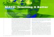 MATH:Teaching it Better - EdCan Networkresearch studies (TIMSS 1995,1999, 2003 and PISA 2003) have helped the mathematics education community address the task of improving mathematics