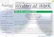 Writers at Work Proudly presenting - Forrest R. Stevens Stevens... · Writing Traits. W. Company The. Writers at Work. Proudly presenting: Featuring: Linda Reif And us . . . Janice
