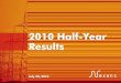 2010 Half-Year Results - Nexans · • Stable volumes in Q2 • Drop of the margins in Q1. North America: • Pricing and volume increase in Q2. 2010 Half-Year Results. 12. 6.2% 4.2%