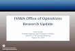 FHWA Office of Operations Research Update...– Includes Capability Maturity Framework • Spring 2020 • Technical Assistance for PM3 – Approaches to PM3 Target Setting • December