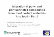 Migration of poly- and perfluorinated compounds from food … · 2011-08-01 · 3rd International Workshop Anthropogenic Perfluorinated Compounds, June 15.-17. 2011 Migration of poly-