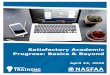NASFAA Webinar - Satisfactory Academic Progress: Basics ... · Satisfactory Academic Progress: Basics and Beyond Presented April 22, 2020 Transfer Credits – Non-accepted Credits