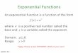 Exponential Functions - McMaster Universityclemene/1LS3lectureoutlines/1ls3_2.2.pdf · Exponential Functions An exponential function is a function of the form where is a positive