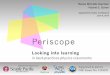 Periscope - APS Home2015/06/06  · Periscope: Looking into learning Lessons centered on video episodes from best-practices physics classrooms, to help instructors:! enrich their experience