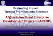 Afghanistan Rural Enterprise Development Program (AREDP)pubdocs.worldbank.org/en/161161525969948402/Group8... · Evaluating Impact: Turning Promises into Evidence Shafiullah Rasikh,