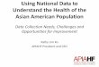 Data Collection Needs, Challenges and Opportunities for … · $33,264 $24,663 $32,480 $38,312 $21,708 $21,542 $20,114 $27,100 Per capita income among Asian groups, United States