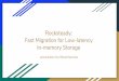 In-memory Storage Fast Migration for Low-latency Rocksteadyiwanicki/courses/ds/2019/presentations… · In-memory stores migrations Low-latency access times RAMCloud responds in tens