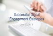 Successful Digital Engagement Strategies · Digitally engaged customers are significantly more likely to purchase or sign up for revenue generating products and services in the next
