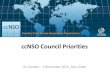 ccNSO Council Priorities...- Rules of engagement - Scenarios, which could result in retirement Update: Tuesday, 10:30-11:45 Customer Standing Committee Charter Review - Charter review