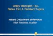 Utility Receipts Tax, Sales Tax & Related Topics · 2015-02-05 · Sales Tax & Related Topics Indiana Department of Revenue . Nick Fetchina, Auditor . Thursday, May 30, 2013 Administer