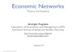 Economic Networks - LEM · Social vs. Complex Network Analysis • Social Network Analysis (SNA: Wasserman and Faust, 1994) Small networks size, data often obtained through questionnaires