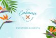 FUNCTIONS & EVENTS - Mindarie · Cabana Pool Bar & BBQ is the perfect location for your next function or event Located on the Pool Deck, The Cabanas are well suited for groups of