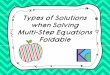 Types of Solutions when Solving MultiMulti----Step ...€¦ · Solving Multi-Step Equations ” lution One So Solution Infinite lution No So Answer Key Instructions: Cut on dotted