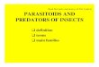 Read first parts (taxonomy) of Chs 3 and 4) PARASITOIDS AND PREDATORS OF INSECTS · Read first parts (taxonomy) of Chs 3 and 4) Important Families of Parasitoids 1. Scelionidae 2