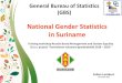 | Food & Nutrition Security Suriname - National Gender Statistics · 2018. 11. 15. · •Suriname is considered a best practice country in the CARICOM Region regarding the production