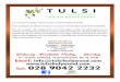 Indian Restaurant Belfast - Tulsi Indian Restauranttulsiholywood.com/TulsiMenu2019.pdf · TUIsi, also known as holy basil. TUIsi is a common name in most Indian households. Tulsi