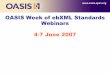 OASIS Week of ebXML Standards Webinars 4-7 June 2007 … · Involved 18-month project (November 1999-May 2001) Specifications delivered on time Vision Create a single global electronic