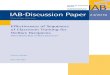 of Classroom Training for Welfare Recipientsdoku.iab.de/discussionpapers/2016/dp2416.pdf · only. So far, empirical evidence on sequences of ALMPs for welfare recipients in Germany