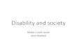 Master’s Level course Anne Revillard · 1. Introduction 2. The disability movement 3. The social model and its critiques 4. From disability to disabilities 5. Disability policies