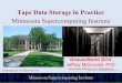 Minnesota Supercomputing Institute Tape Data Storage in ... · • MSI should spend some money on Marketing! • Globus is providing MSI with important tools toward an HSM-like framework