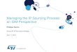 Managing the IP Sourcing Process: an IDM …...• Both IP cost and sourcing risk are difficult to assess • IP sourcing is a business process that must be managed • The IP market
