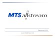 MTS Allstream 1x1 book. Sept 13 2011.Final Allstream آ  $1.665 B to $1.765 B $550 M to $590 M $110 M