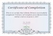 Certificate of Completion This is to certify that Nikola Hristov ...€¦ · Certificate of Completion This is to certify that Nikola Hristov successfully completed 70 hours of Complete