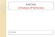 ANOVA (Analysis of Variance) · 2018. 8. 24. · Introduction •ANOVA is an abbreviation for the full name of the method:Analysis OfVariance. •ANOVA is used to test the significance