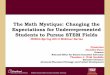 The Math Mystique: Changing the Expectations for ... · NOSCA Spring 2013 Webinar Series Presenters Jennifer Dunn Director ... 6th Grade 8th Grade 10th Grade 12th Grade 1st Year of