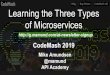 Learning the Three Types API Academy of …mamund.com/talks/2019-01-codemash/2019-01-codemash-three...Stateless Microservices Simple processors (converters, translators, etc.) No dependence