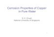 Corrosion Properties of Copper in Pure Water...1) Copper as Catalyst – Water-gas shift – Methanol synthesis 2) Sifting through the evidence: Overview of corrosion experiments –