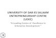 UNIVERSITY OF DAR ES SALAAM ENTREPRENEURSHIP CENTRE … · University of Dar es Salaam Entrepreneurship Centre (UDEC) University of Dar es Salaam Business School (UDBS) Building Wing