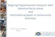 Aligning Departmental research with National focus areas ... · National focus areas and International goals in Community Nutrition Prof. Carin Napier 2011. ... development into country