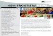 NEW FRONTIERS NEWS · The success of New Frontiers is truly due to our dedicated corps of over 100 volun-teers who plan programs, teach and facilitate classes, etc. If you are interested