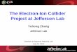 The Electron-Ion Collider Project at Jefferson Lab · 7/24/2013  · Project at Jefferson Lab Yuhong Zhang Jefferson Lab Seminar at Argonne National Lab July 23, 2013 . Y. Zhang,