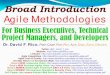Broad Introduction Agile MethodologiesLean-Agile, Six Sigma, CMMI, ISO 9001, DoD 5000 ... Requirements Work Life Imbalance Inefficiency High O&M Lower DoQ Vulnerable N-M Breach Reduced