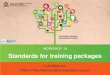 Standards for training packages - vetinfonet.dtwd.wa.gov.auvetinfonet.dtwd.wa.gov.au/tpf/Documents/Workshop 18 - Luke Behnc… · Standard 1 Training Packages consist of the following: