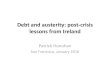 Debt and austerity: post-crisis lessons from Ireland · Ireland: Total employment 1998-2015 1500 1600 1700 1800 1900 2000 2100 2200 ILO Definition