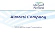 Update on Five Year Plan · Sales Analysis by Product & Region Almarai Company 2013 Q3 Earnings Presentation 8 Sales by Product Participation vs Growth – YTD Q3 2013 2013 2012 %