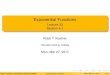Exponential Functions - Lecture 33 Section ... Exponential Functions Lecture 33 Section 4.1 Robb T