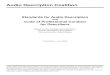 Standards for Audio Description The Audio Description Coalition Standards for Audio Description and