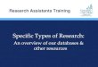 Specific Types of Research - University of San Diegocatcher.sandiego.edu/items/usdlaw/specific-types-of-research-2016.… · Specific Types of Research: An overview of our databases