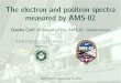 The electron and positron spectra measured by AMS-02 · The electron and positron spectra measured by AMS-02 - Corti 13 / 32 ... : Acceptance Aeff (E) = Agenerated× Nselected(E)