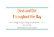 Throughout the Day Dash and Dot Across the …...Story mapping Storytelling Comparison Prepositions Sequencing Literacy Reading, Writing, Parts of Speech Lesson Ideas Retell a Story