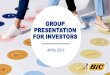 GROUP PRESENTATION FOR INVESTORS - Bic · 2019. 6. 17. · GROUP PRESENTATION FOR INVESTORS GROUP PRESENTATION FOR INVESTORS APRIL 2019. GROUP PRESENTATION FOR INVESTORS Q1 2019 GROUP