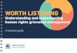 WORTH LISTENING · WORTH LISTENING – UNDERSTANDING AND IMPLEMENTING HUMAN RIGHTS GRIEVANCE MANAGEMENT 5 This guide is intended to assist companies, includ-ing small and medium-sized