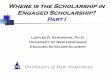 Part I - University of New Hampshire · the Scholarship of Engagement as An Imperative for Colleges & Universities of the 21st Century “Engagement implies strenuous, thoughtful,