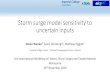 Storm surge model sensitivity to uncertain inputs · Tsunami Inundation Thetis-2D has been used for: Tidal energy. Thetis model setup: North Sea. ... •Due to cumulative effect as