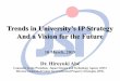 Trends in University’s IP Strategy And a Vision for the Future · Trends in University’s. IP Strategy . And a Vision for the Future 10 March, 2015 . Dr. Hiroyuki Abé . Counselor
