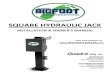SQUARE HYDRAULIC JACK - rvupgradestore.comsquare hydraulic jack installation & owner’s manual visit our website quadra white pigeon, mi 49099 southern division white pigeon, mi 49099